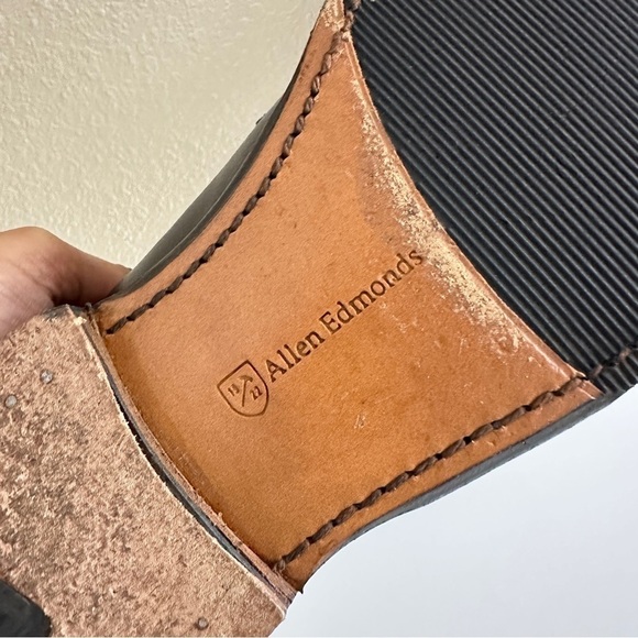 Allen Edmonds Men's Whitney Plain Toe Derby Oxford Shoes in Black Color sz 9.5 - Picture 12 of 15